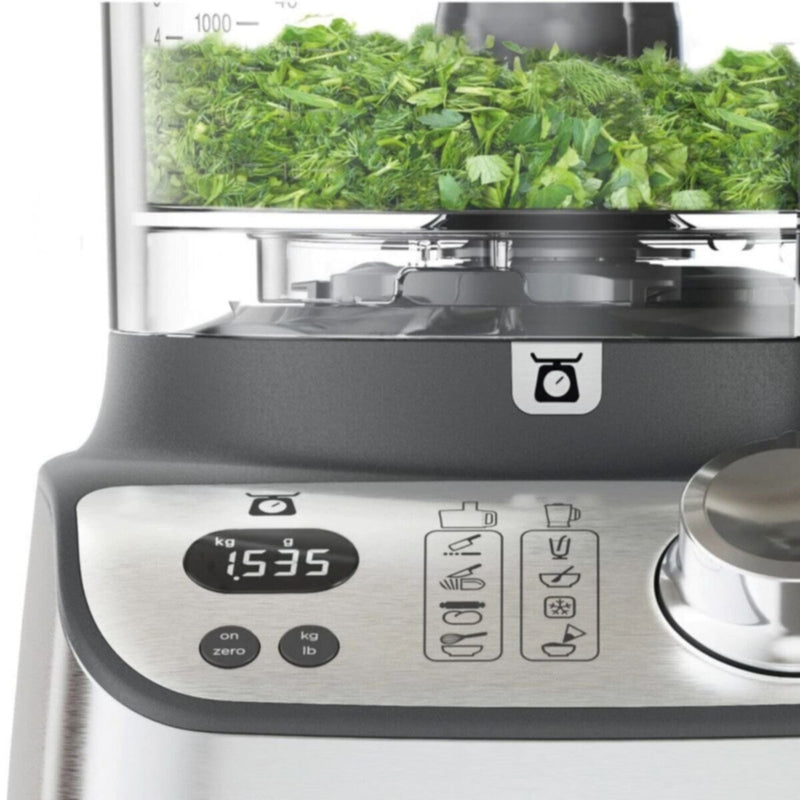 KENWOOD | Food Processor 1000W With Glass Blender, Glass Mill, Juicer Extractor, Dual Metal Whisk, Dough Maker, Citrus Juicer, Express Serve/Salad Maker, Kitchen Scale/Weighing Tray Silver | FDM71.980SS