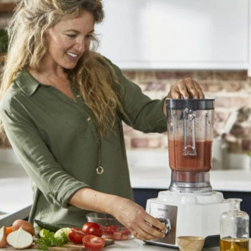 KENWOOD | Multifunctional Food Processor With 2 Stainless Steel Disks, Blender, Grinder Mill, Whisk, Dough Maker 1000W White | FDP65.400WH