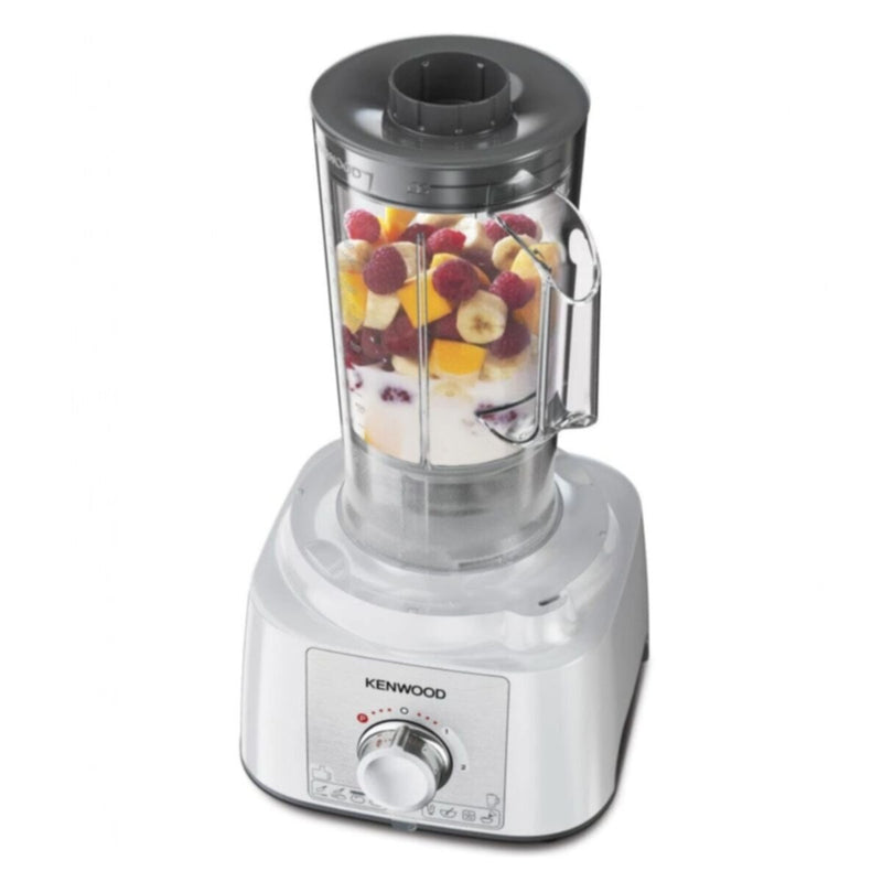 KENWOOD | Multifunctional Food Processor With 2 Stainless Steel Disks, Blender, Grinder Mill, Whisk, Dough Maker 1000W White | FDP65.400WH