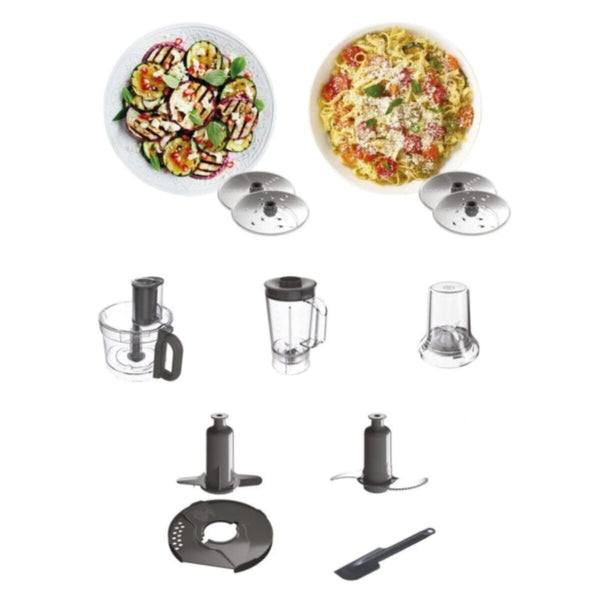 KENWOOD | Multifunctional Food Processor With 2 Stainless Steel Disks, Blender, Grinder Mill, Whisk, Dough Maker 1000W White | FDP65.400WH