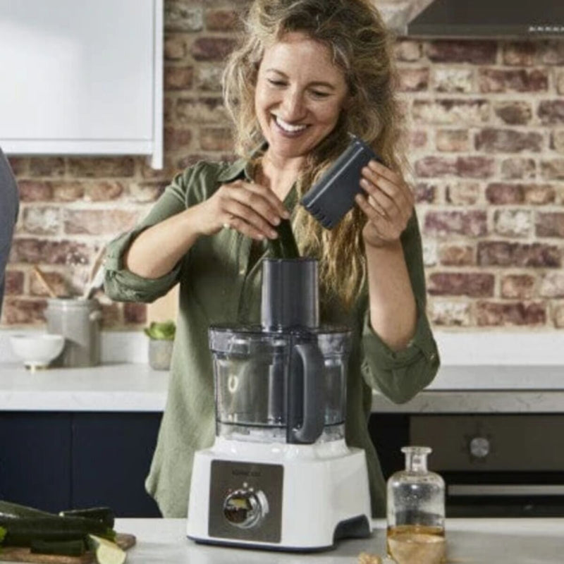 KENWOOD | Multifunctional Food Processor With 2 Stainless Steel Disks, Blender, Grinder Mill, Whisk, Dough Maker 1000W White | FDP65.400WH