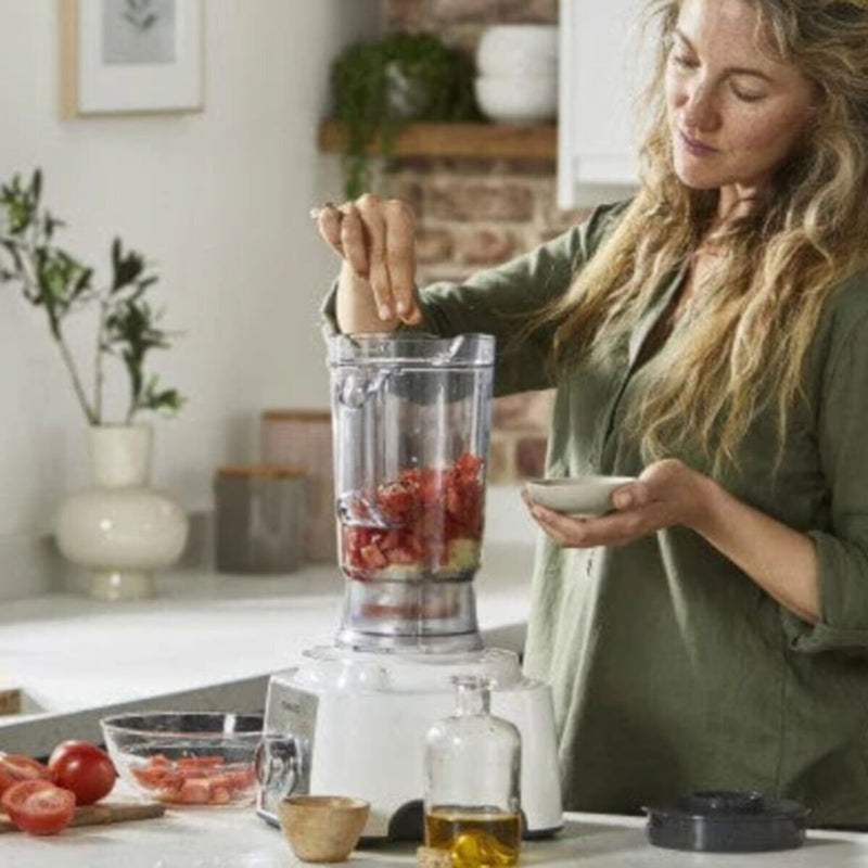 KENWOOD | Multifunctional Food Processor With 2 Stainless Steel Disks, Blender, Grinder Mill, Whisk, Dough Maker 1000W White | FDP65.400WH