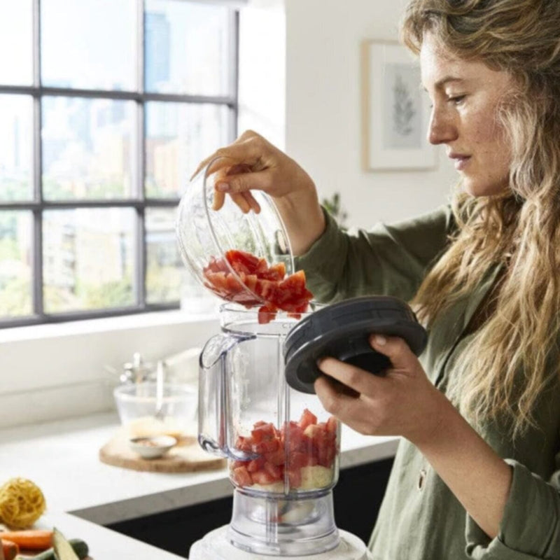 KENWOOD | Multifunctional Food Processor With 3 Stainless Steel Disks, Blender, Juicer Extractor, Grinder Mill, Whisk, Dough Maker, Citrus Juicer 1000W White | FDP65.750WH