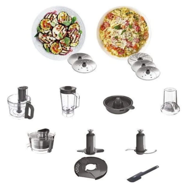 KENWOOD | Multifunctional Food Processor With 3 Stainless Steel Disks, Blender, Juicer Extractor, Grinder Mill, Whisk, Dough Maker, Citrus Juicer 1000W White | FDP65.750WH