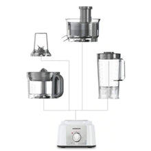 KENWOOD | Multifunctional Food Processor With 3 Stainless Steel Disks, Blender, Juicer Extractor, Grinder Mill, Whisk, Dough Maker, Citrus Juicer 1000W White | FDP65.750WH