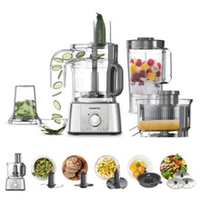 KENWOOD | Food Processor 1000W Multi-Functional With 3 Stainless Steel Disks, Blender, Grinder Mill, Juicer Extractror, Whisk, Dough Maker, Citrus Juicer, Express Serve/Salad Maker Silver | FDP65.880SI