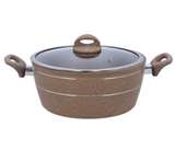 ROYALFORD | 30Cm Granite Smart Casserole with Glass Lid Beige | RF9471BGE