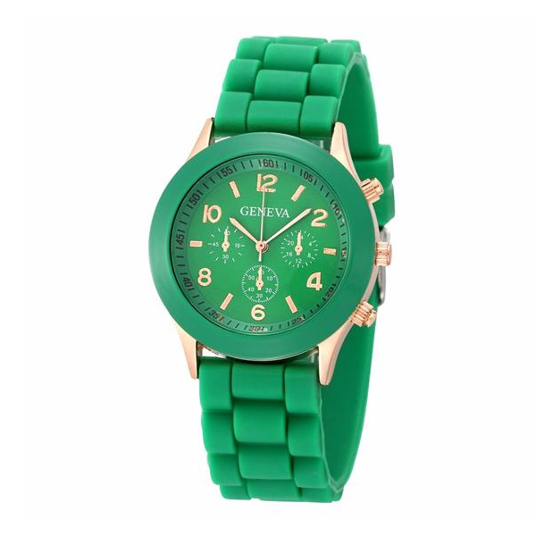 Geneva Silicone Band Woman Watch - Green | JPE0383