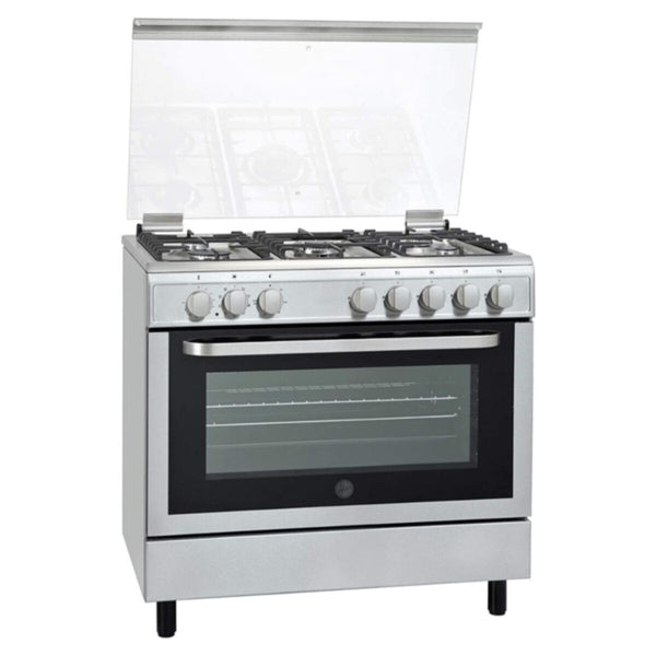 HOOVER | Free Standing 5 Burner Full Gas Cooker with Glass LID 90x60cm | FGC9060-3DE