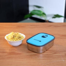 ROYALFORD | Rectangle Stainless Steel Tiffin Box 680ML Blue-Portable Food Storage Container, Clip | RF7014BL