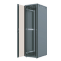 NETCON | 42U Floor Mount 800Wx1000D Cabinet, Front Glass & 2 Rear Perforated Dual Door, 2 nos. Vertical Cable Manager, 4 Way Fan | NTF42U801004F