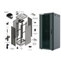 NETCON | 12U Floor Mount 600W x 800D Cabinet, Front Glass & 2 Rear Erforated Dual Door, 2 Way Fan | NTF12U60802F