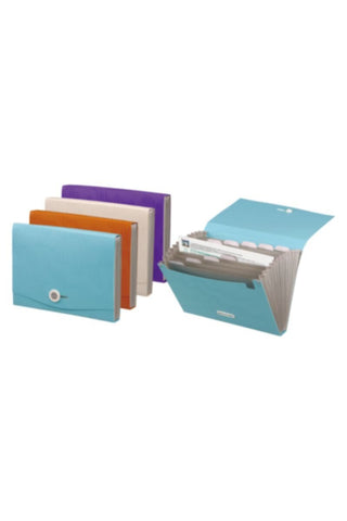 FOLDERMATE | Expanding File 13 pkts With handle A4 Bx=10 PE | FE-1127-ASS
