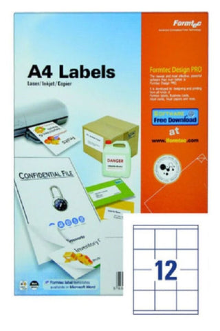 FORMTEC | Label 1200/70x67.7 mm Pkt=100 Sheet | FT-GS-1012