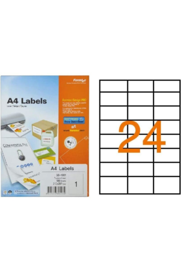 FORMTEC | Label 2400/70x37 mm Bx=100 Sheet | FT-GS-1424