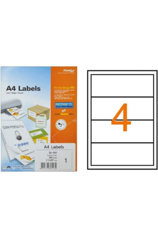FORMTEC | Label Sheet White 400/200x60 Pk=100 | FT-LSM-2626