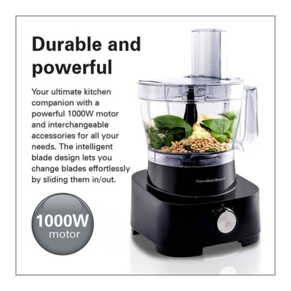 HAMILTON | Beach 11-in-1 Food Processor 1,000W - Black | FP1012-ME