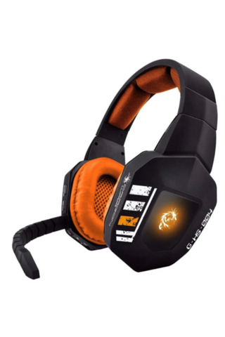 DRAGONWAR | AEGIS Optical Fiber Wireless Gaming Headset with Lighting Effect Black | G-HS-004