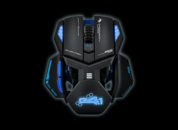 DRAGONWAR | Gaming Mouse Phantom 9500 DPI Laser with Macro Blue | G4