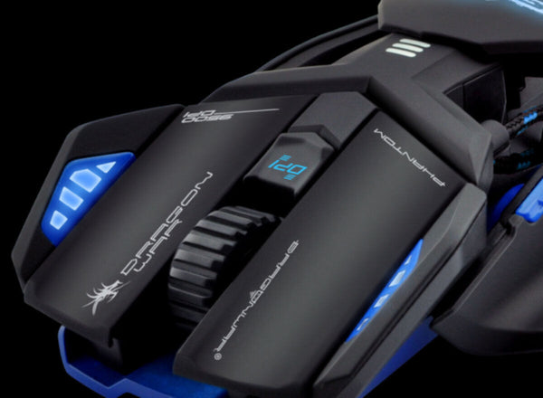 DRAGONWAR | Gaming Mouse Phantom 9500 DPI Laser with Macro Blue | G4