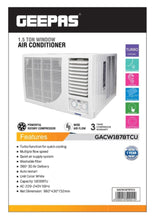 GEEPAS | Window Air Conditioner 1.5Ton 18KBTU Rotary Heavy Compressor | GACW1878TCU