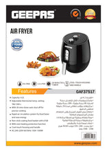 GEEPAS | Air Fryer With 4.2L Capacity & 30 Mins Timer 1500W | GAF37517