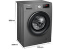 HISENSE | 7Kg Front Loading Washing Machine 1200 RPM, With Pause & Add, Drum Clean, Grey   WFVB7012MT