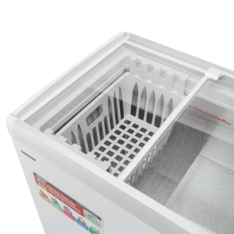 GEEPAS | 260L Sliding Glass Door Showcase Chest Freezer | GCF2622SG