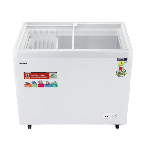 GEEPAS | 360L Sliding Glass Door Showcase Chest Freezer | GCF3523SG