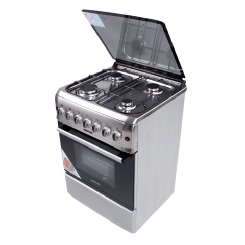GEEPAS | 60x60cm 4 Burner Freestanding Gas Cooking Range with Grill and Rotisserie | GCR6058