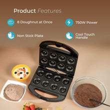 GEEPAS | 8Pcs Non Stick Donut Maker Cool Touch 780W | GDM36532