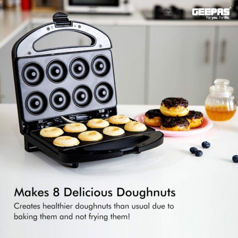 GEEPAS | 8Pcs Non Stick Donut Maker Cool Touch 780W | GDM36532