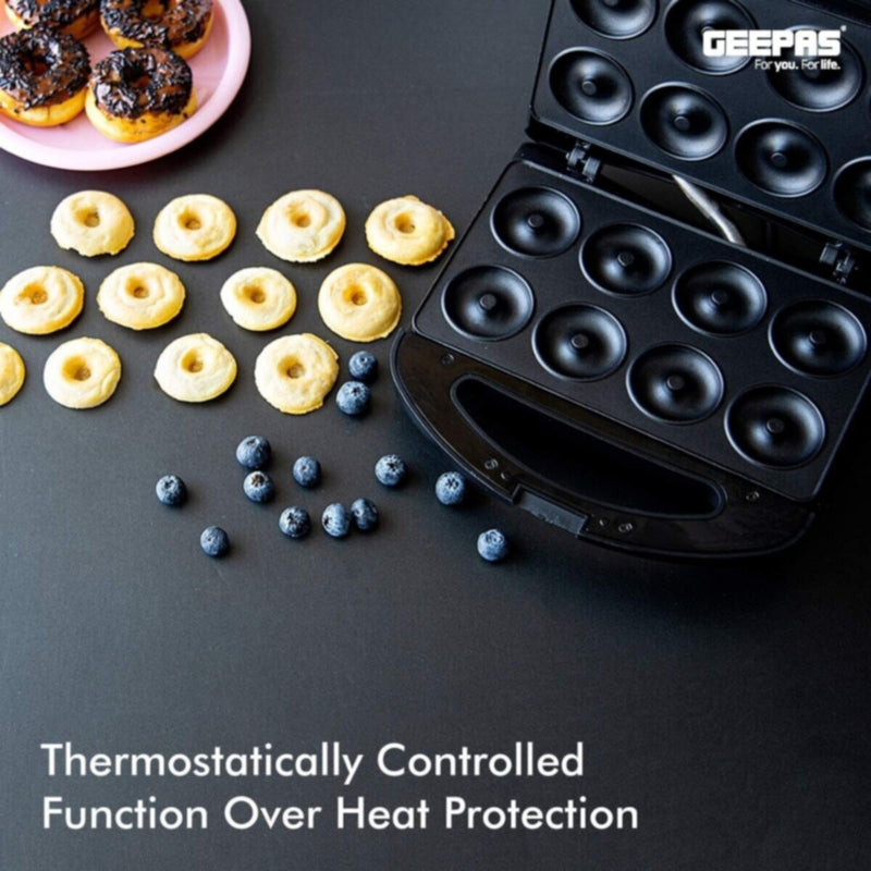 GEEPAS | 8Pcs Non Stick Donut Maker Cool Touch 780W | GDM36532