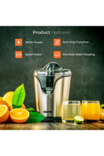 GEEPAS | 100 Watts Citrus Juicer Electric Stainless Steel | GCJ46013UK