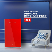 GEEPAS | 120 Litres Single Door Mini Defrost Refrigerator Red | GRF1202RXE
