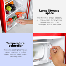 GEEPAS | 120 Litres Single Door Mini Defrost Refrigerator Red | GRF1202RXE