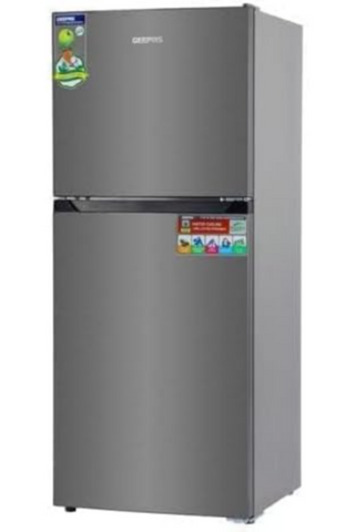 GEEPAS | 250L Gross Capacity Double Door Total No-Frost Refrigerator Net capacity 180L, Multi-Airflow with Faster and Deep Cooling| GRF2522SXN