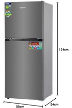 GEEPAS | 250L Gross Capacity Double Door Total No-Frost Refrigerator Net capacity 180L, Multi-Airflow with Faster and Deep Cooling| GRF2522SXN