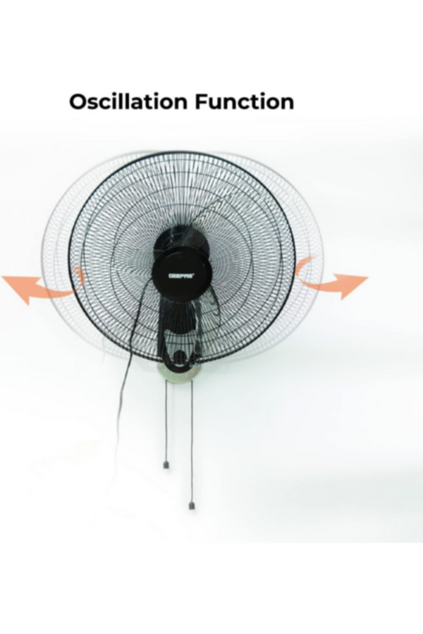 GEEPAS | 18" Wall Fan 3 Speed With Oscillating & Overheat Protected | GF9604