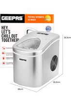 GEEPAS | 2.2 Liters Portble Automtic Ice Maker | GIM63015UK