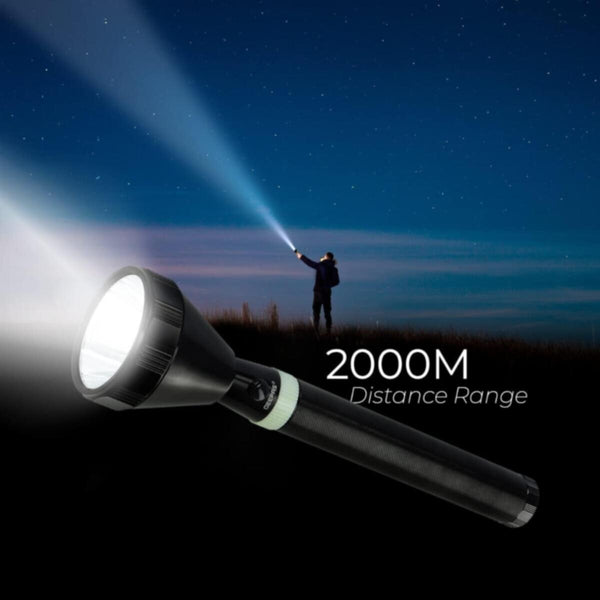 GEEPAS | 2500mAh Rechargeable LED Flashlight 2000 Meter Distance Portable | GFL51074