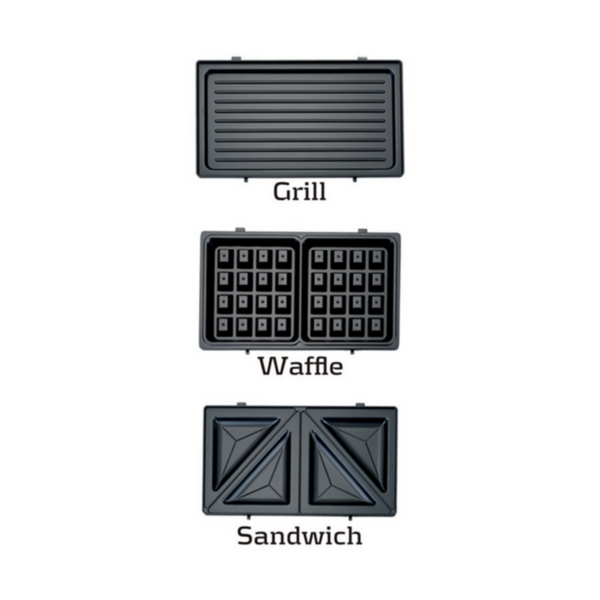 GEEPAS | 2 Slice Sandwich Maker 750W Silver | GSM5425
