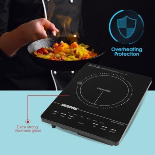 GEEPAS | 4 Digit Led Display Digital Infrared Cooker 2000W | GIC33013
