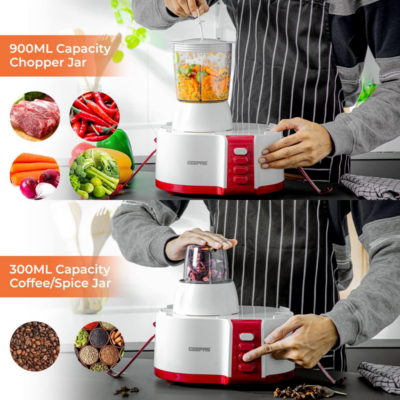 GEEPAS | 4 in 1 Food Processor 600W With 2 Speed | GSB9890