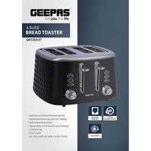 GEEPAS | 4 Slice Bread Toaster Adjustable 7 Browning Control 4 Slice Pop Up | GBT36537