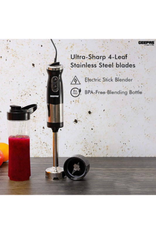 GEEPAS | 500 Watts 2 in 1 Hand Blender Food Collection Immersion Hand Blender | GHB43036