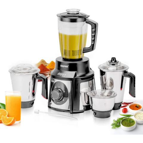 GEEPAS | 5 in 1 Mixer Grinder 1000W With Stainless Steel Jars | GSB5457