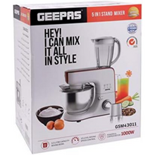 GEEPAS | 5 in 1 Stand Mixer 1000W With Jug Blender | GSM43011