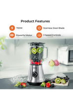 GEEPAS | 700 Watts Glass Jug Food Blender Smoothie Maker | GSB44023UK