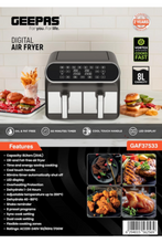 GEEPAS | Digital Air Fryer Black | GAF37533
